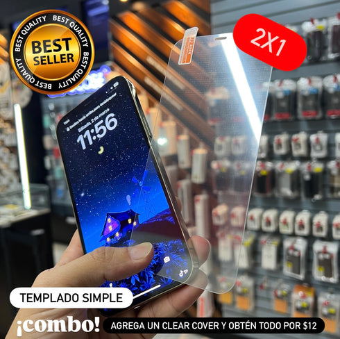 VIDRIO TEMPLADO PARA IPHONE (VARIEDAD DE MODELOS)